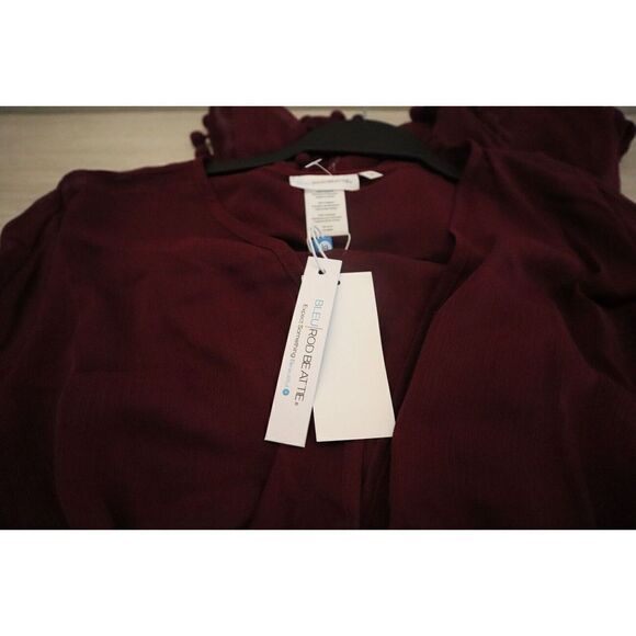 Bleu Rod Beattie RBGS00801 Women's Sz L Maroon Red Chiffon Caftan Cover-Up - Picture 7 of 7